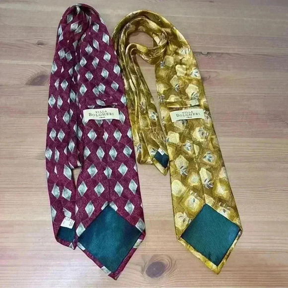 Villa Bolgheri Italian Designer Ties 100% Silk in EUC. Two ties - Picture 2 of 3